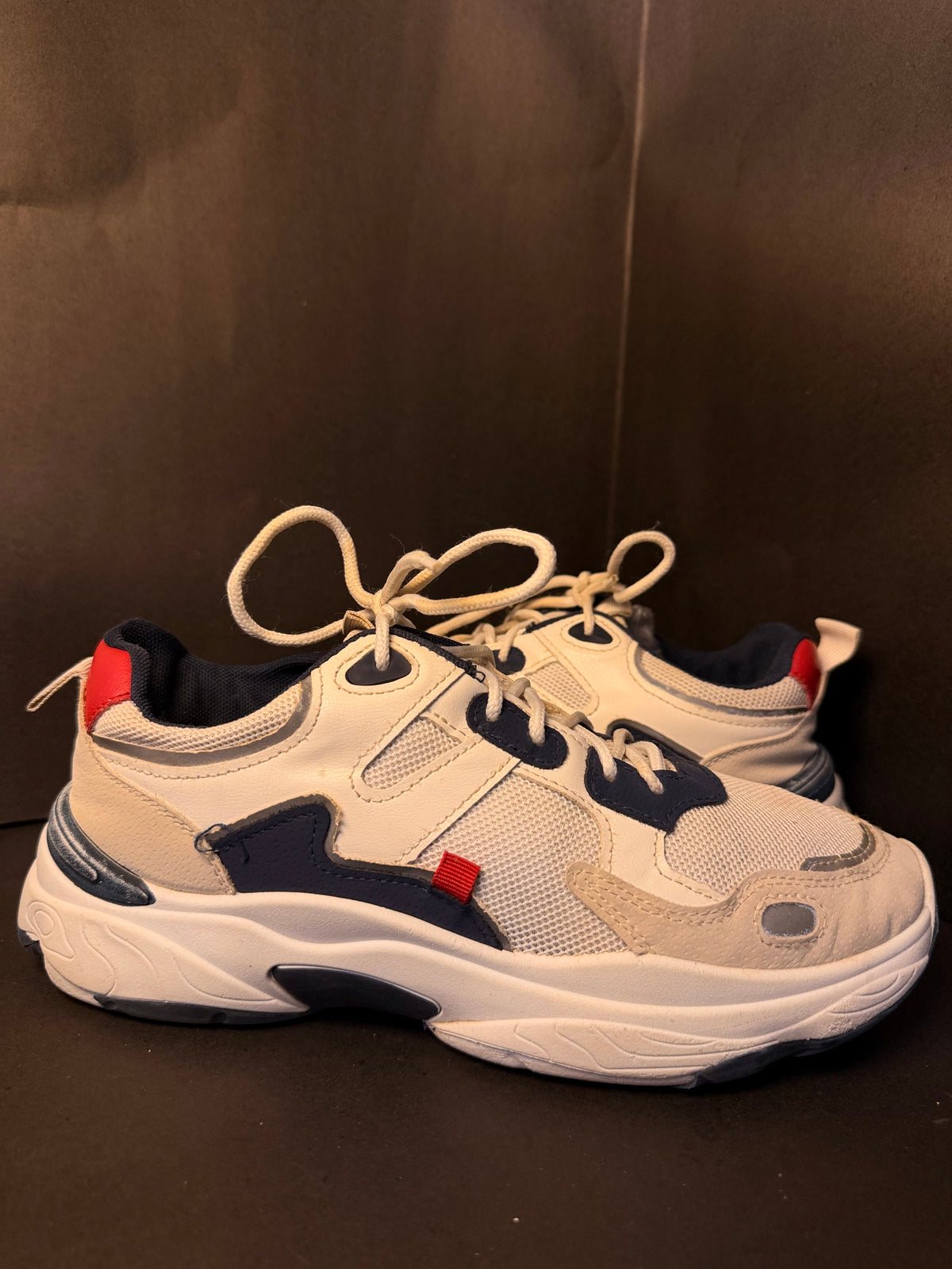 White and Navy Chunky Training Sneaker(CENTRAL)