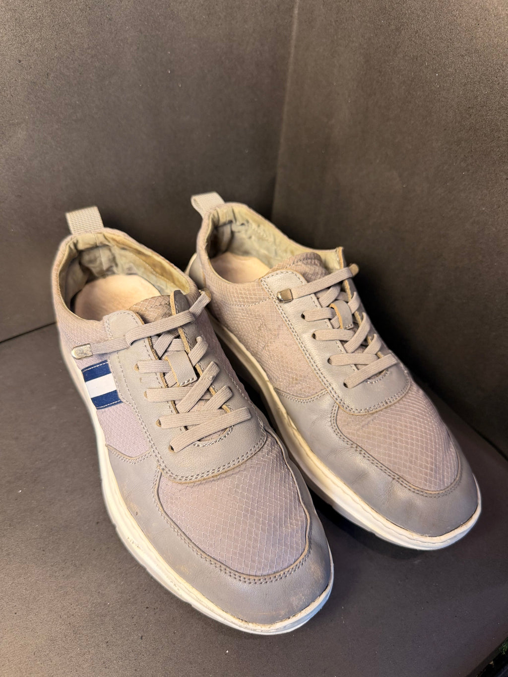 Grey and Navy Casual Low-Top Sneaker