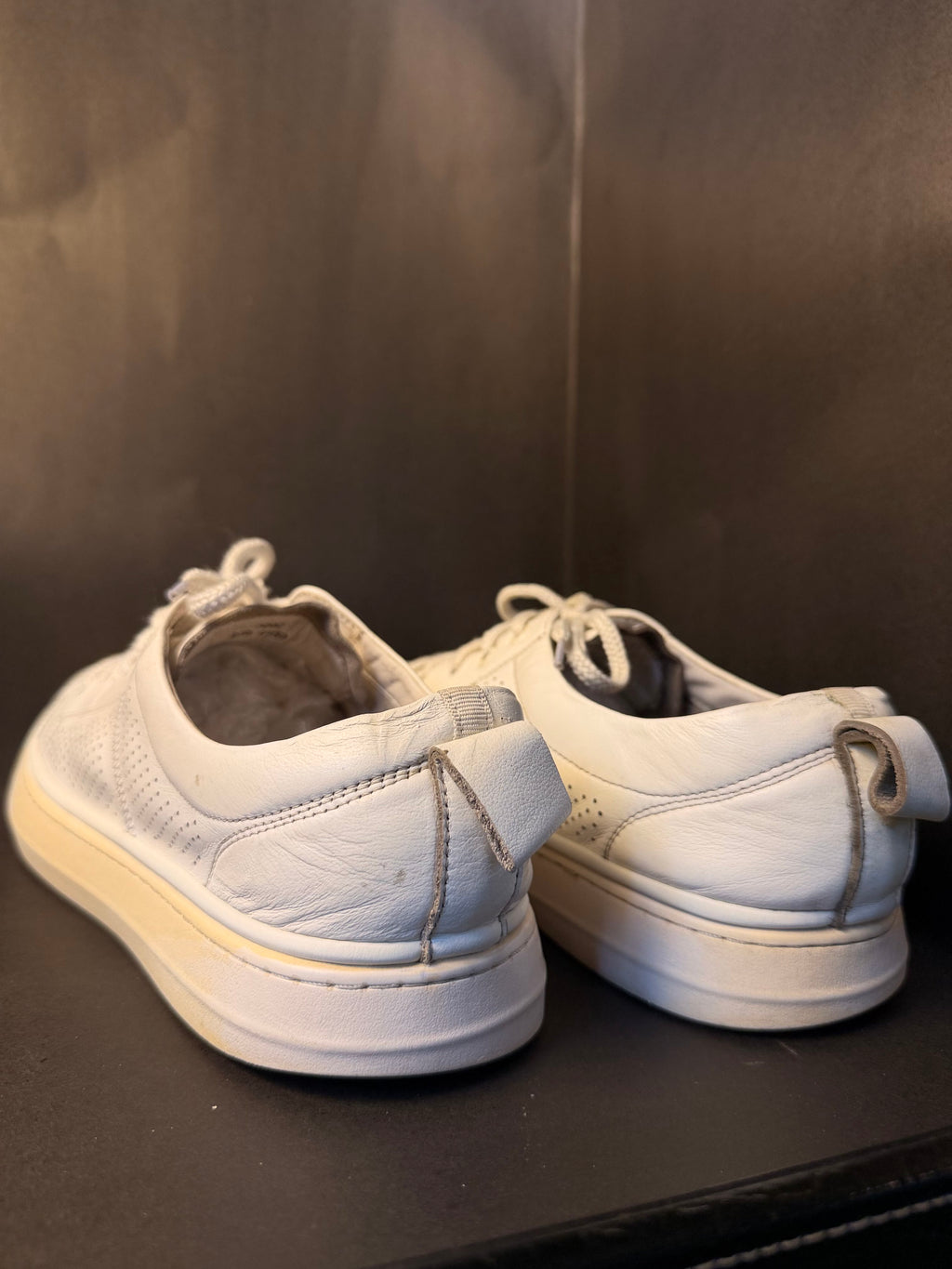 White Perforated Leather Casual Sneaker