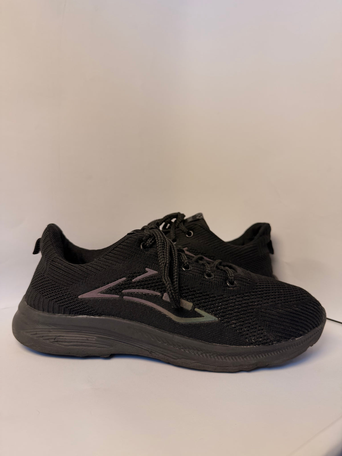Black Knit Reflective Running Shoe(GODOO)