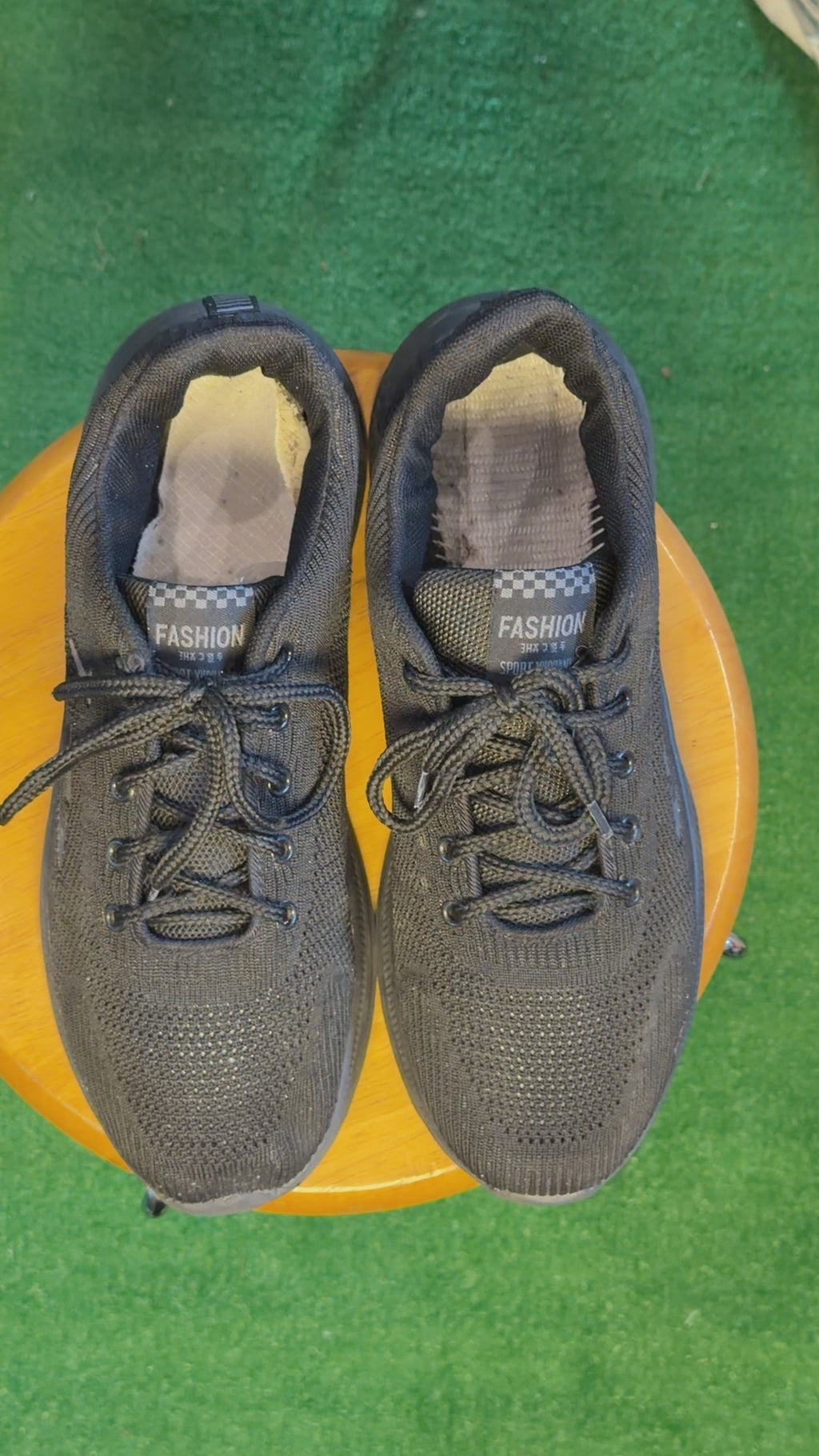 Black Knit Reflective Running Shoe(GODOO)