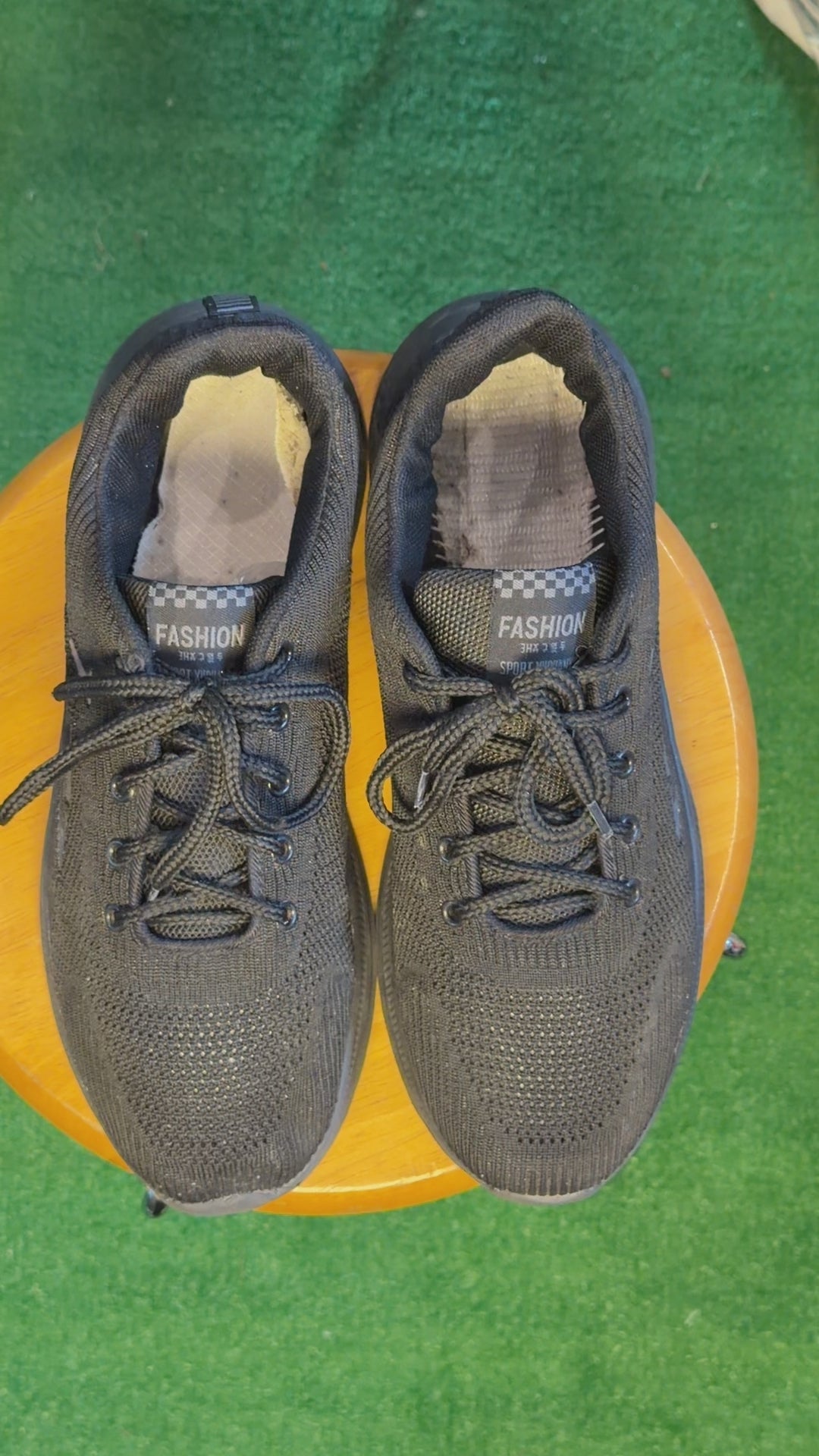 Black Knit Reflective Running Shoe(GODOO)