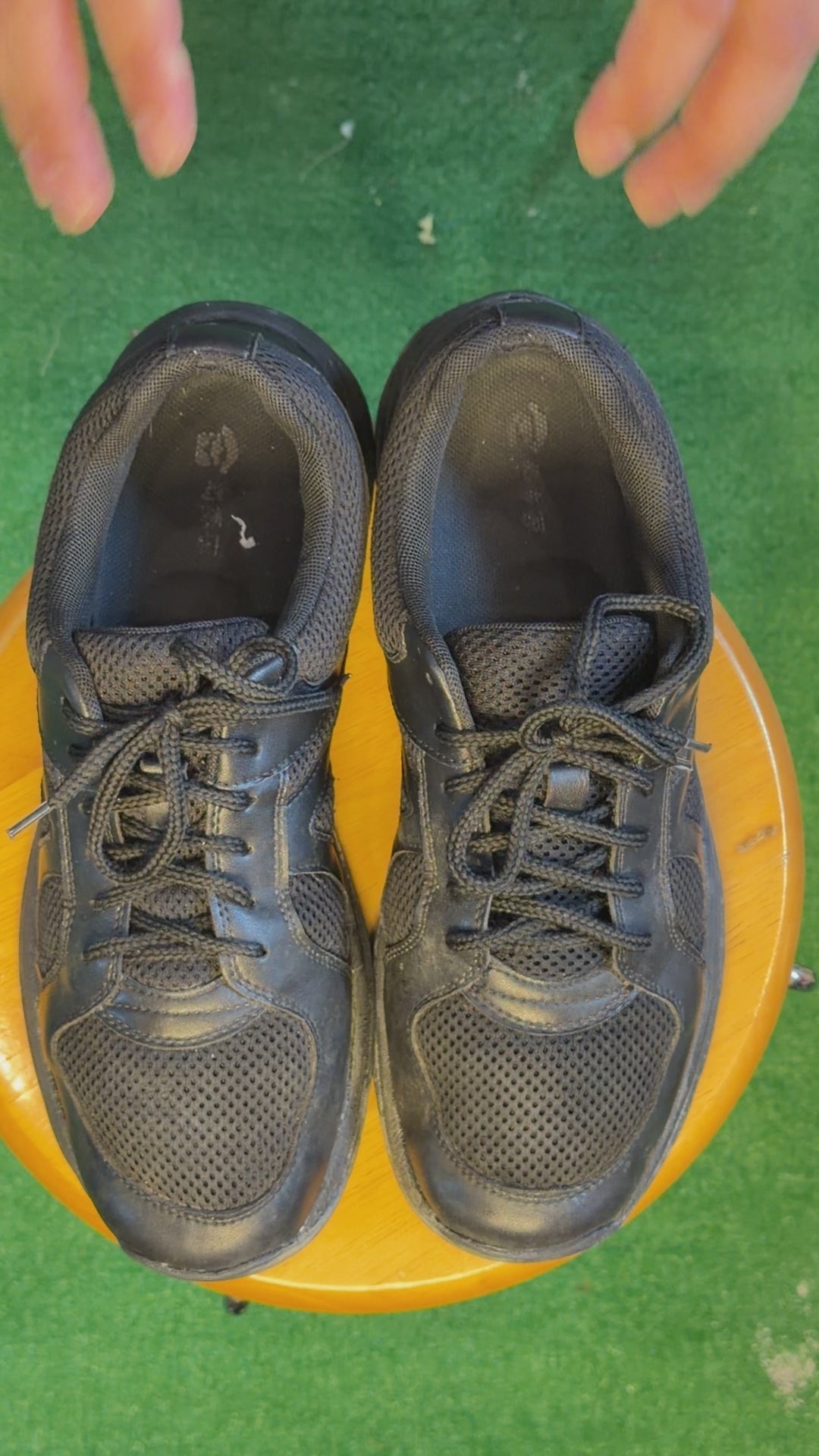 Black Leather and Mesh Training Shoe