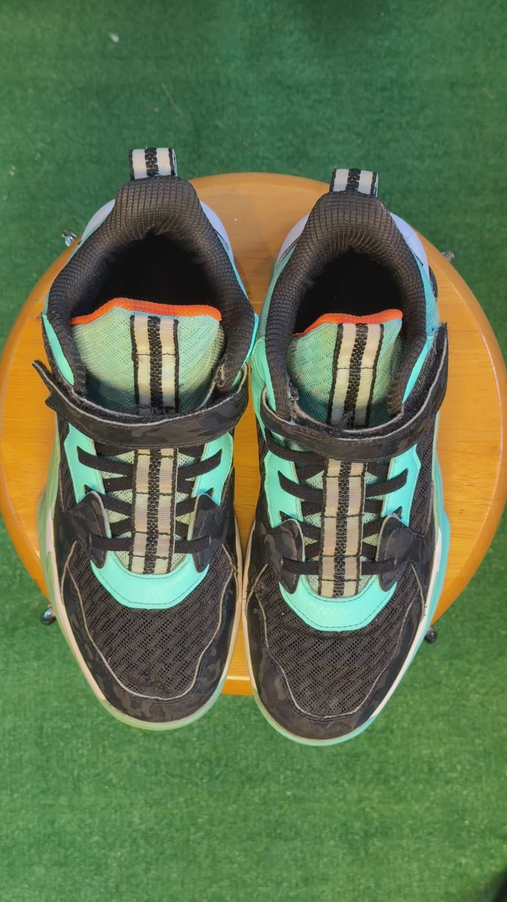Turquoise and Black Strap Basketball Shoe(Nike Kyrie 2 Style)